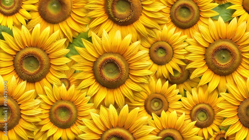 Vibrant sunflower field, cheerful mood, representing summer and happiness in bright yellow colors with copy space Vibrant sunflower field, cheerful mood, representing summer and happiness in bright yellow colors with copy space