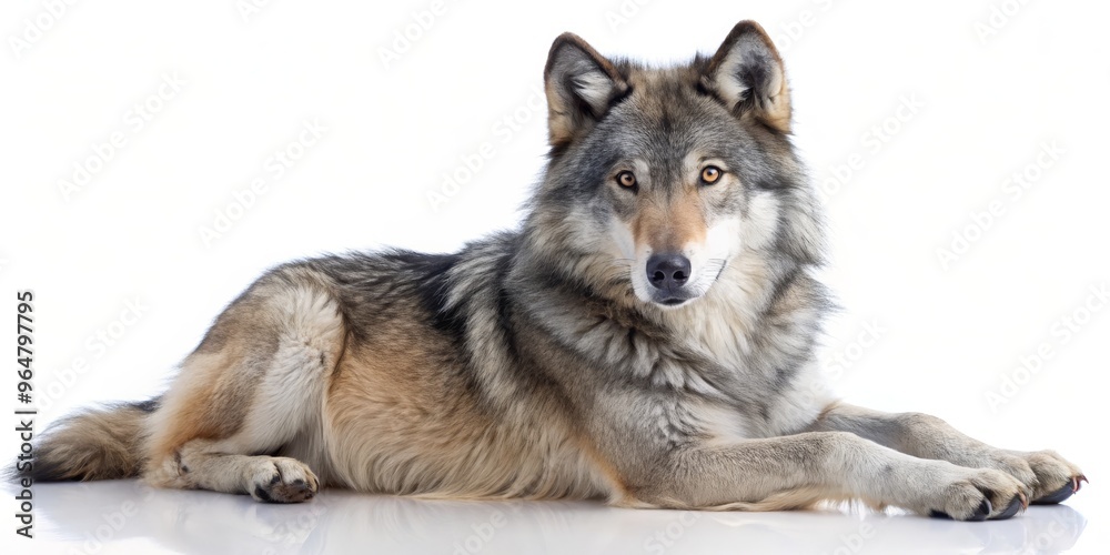 Wolf Portrait - A Study in Gray, White Background, Photography, Animal, Canine, Furry, Wilderness