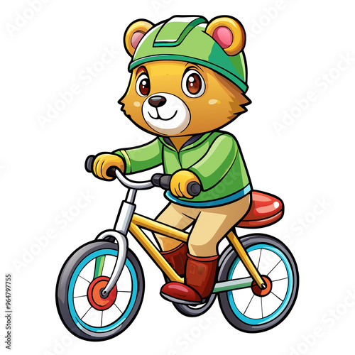 Happy Bear Biking Outdoors