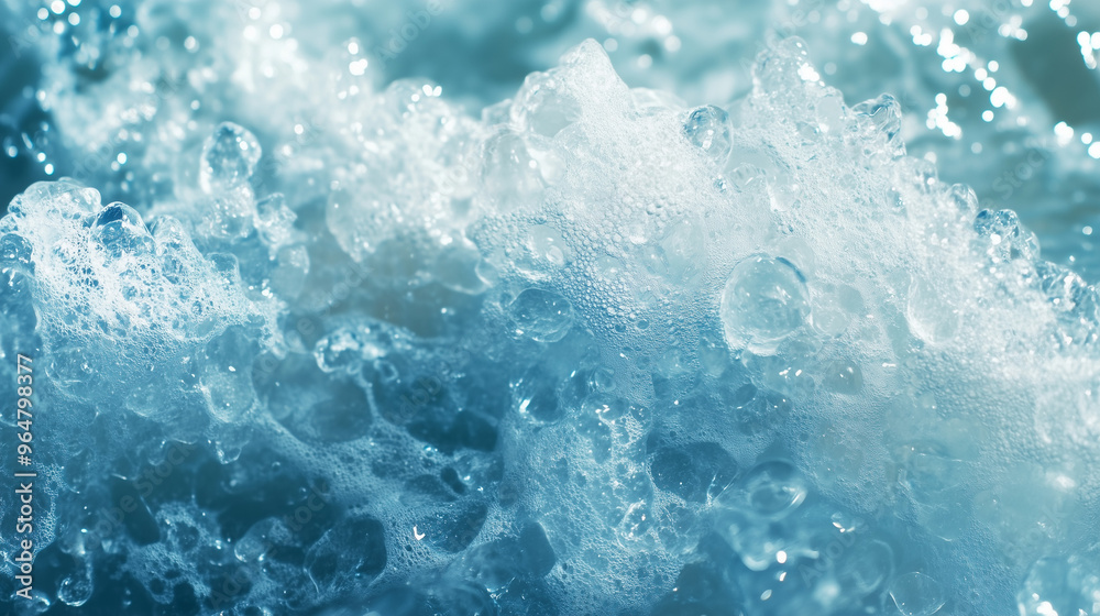 Obraz premium Dynamic ocean waves splashing with water droplets in close-up
