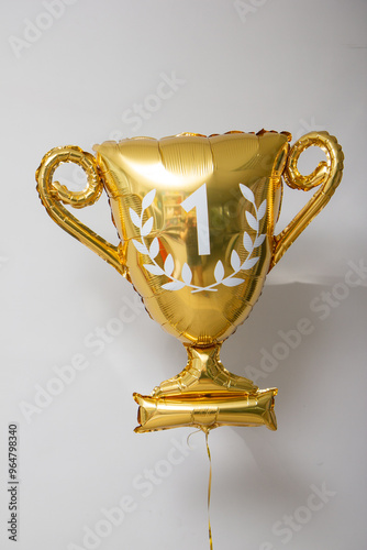 gold cup winner helium balloon