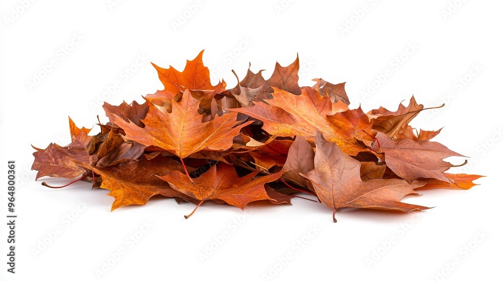 Pile of autumn fall colorful leaves isolated on white background Pile of autumn fall colorful leaves isolated on white background