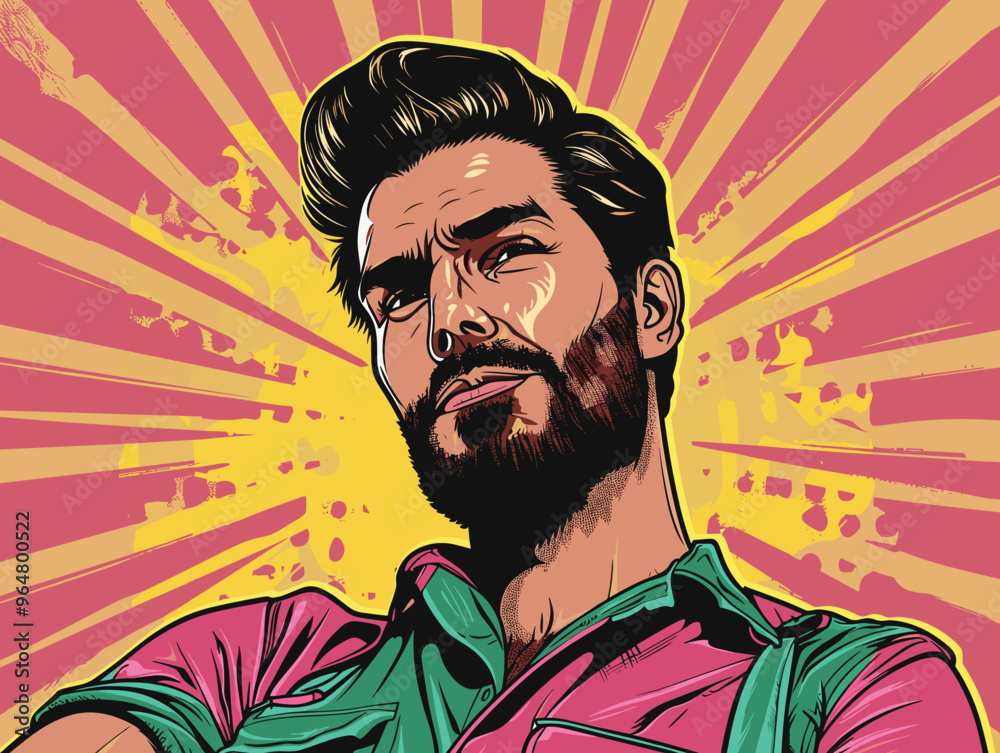 Portrait of a man in retro style. Vector illustration Portrait of a man in retro style. Vector illustration