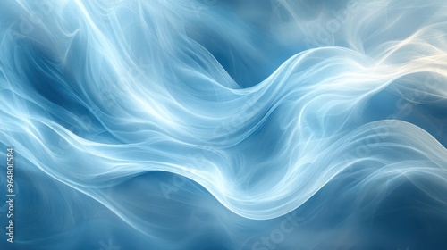 Abstract Blue and White Swirling Design