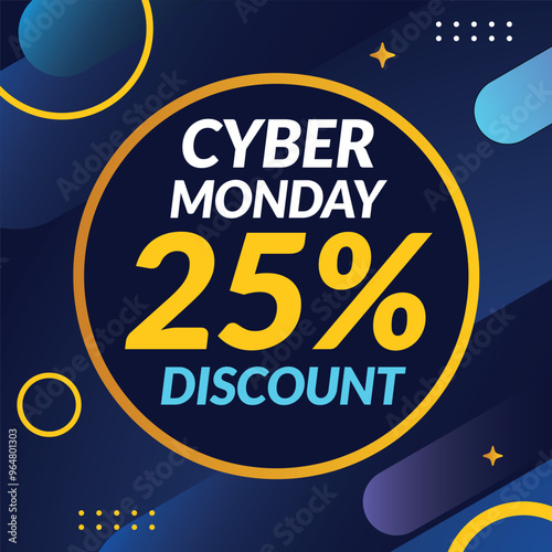 Cyber Monday banner. Promotion sale poster.