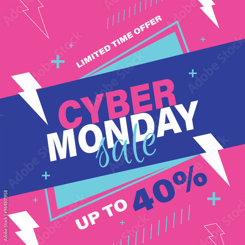 Cyber Monday banner. Promotion sale poster.