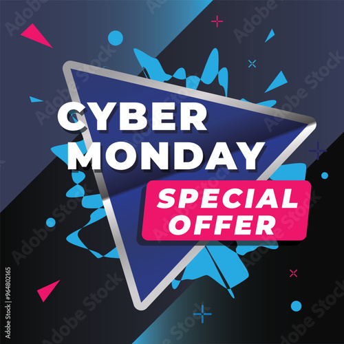 Cyber Monday banner. Promotion sale poster.