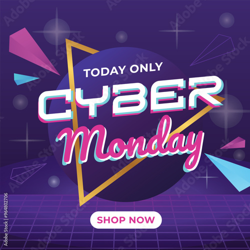 Cyber Monday banner. Promotion sale poster.