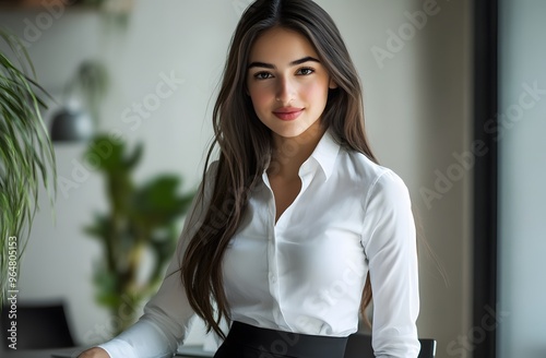 A beautiful secretary in a white shirt and a black pencil skirt in an antique office. Free Download A beautiful secretary in a white shirt and a black pencil skirt in an antique office. - GFXLoad