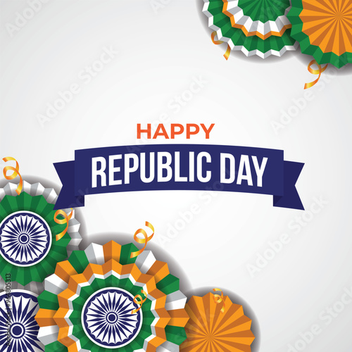  Happy Republic Day of India Banner Design.
