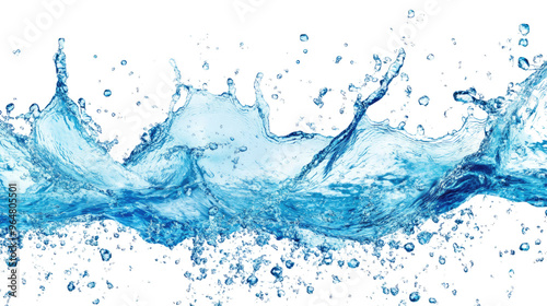splash of blue liquid on transparent background