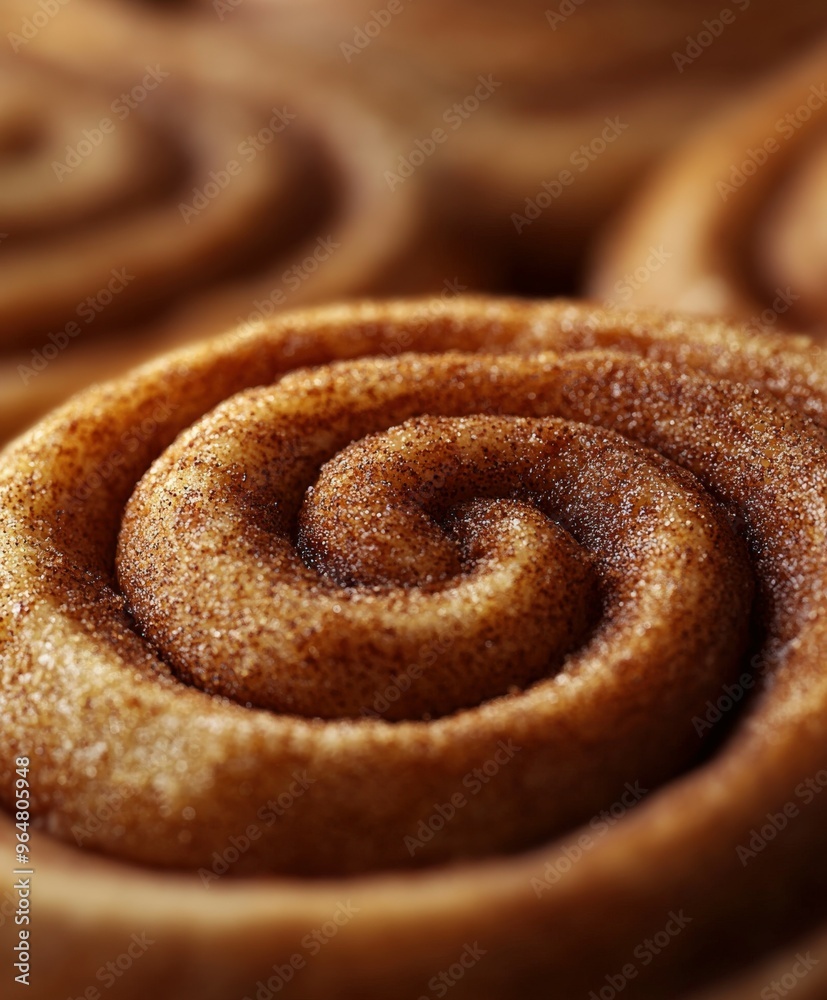 Fototapeta premium Deliciously baked cinnamon rolls with swirls of brown sugar and cinnamon