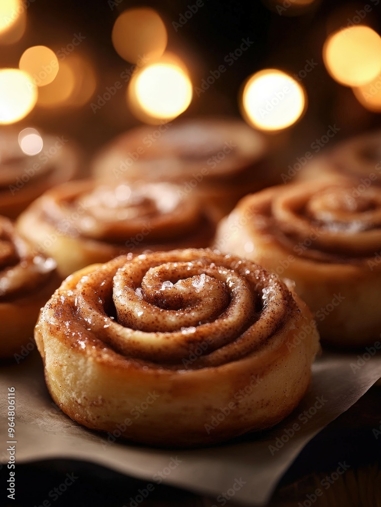 Freshly baked cinnamon rolls with warm glaze on a cozy backdrop