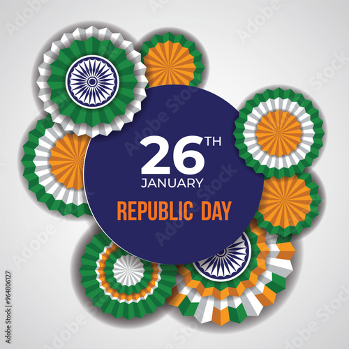  Happy Republic Day of India Banner Design.
