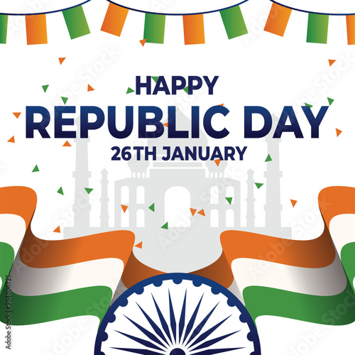  Happy Republic Day of India Banner Design.