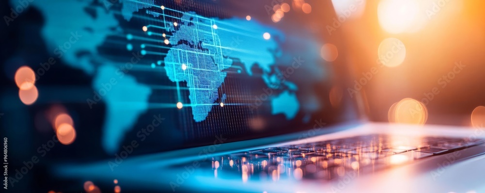Digital nomad workspace, augmented reality interface, global connectivity