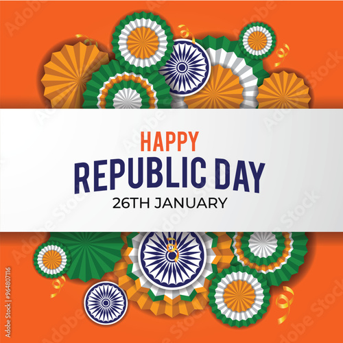  Happy Republic Day of India Banner Design.