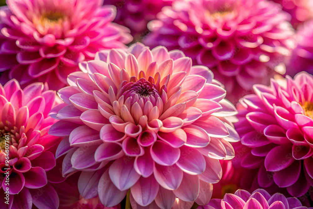 A bunch of pink flowers with a pink center A bunch of pink flowers with a pink center