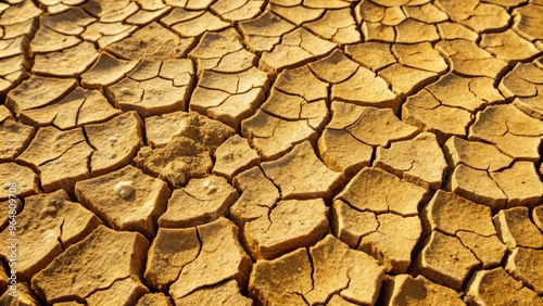 The ground shows a detailed texture of dry, cracked earth, highlighting the impact of drought