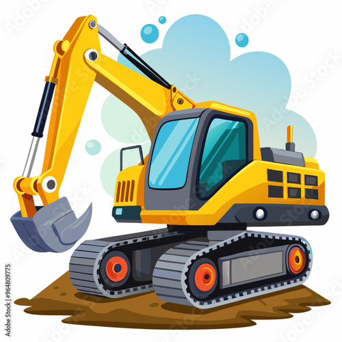 Excavator art vector