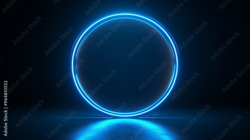 A blue circle with a dark background