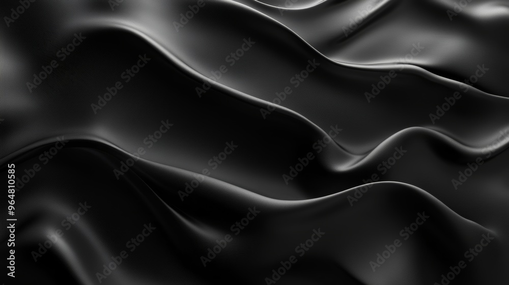 A black fabric with a wave pattern A black fabric with a wave pattern