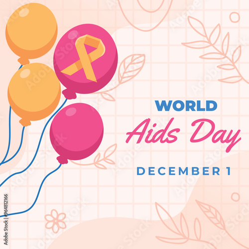 World AIDS Day Banner Background Illustration.