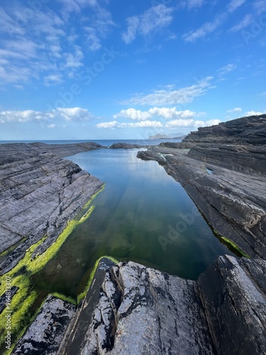 Rock Pool On Cliff. Kerry, Ireland 