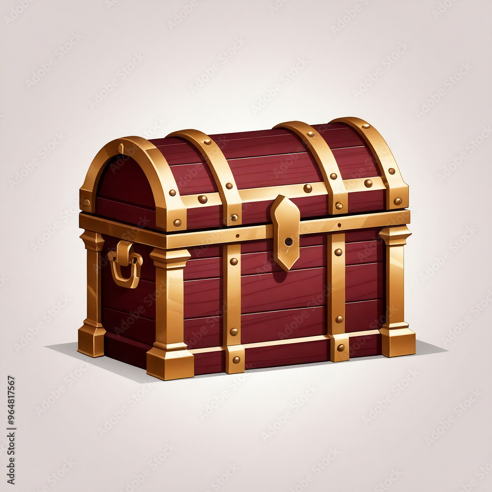 Red chest illustration art Red chest illustration art