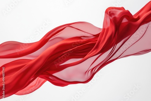 Flowing Crimson Silk: Abstract Motion of Soft Fabric in Stylish Design