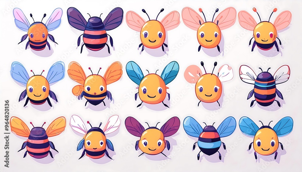 Obraz premium a cute face bee, minimalistic
