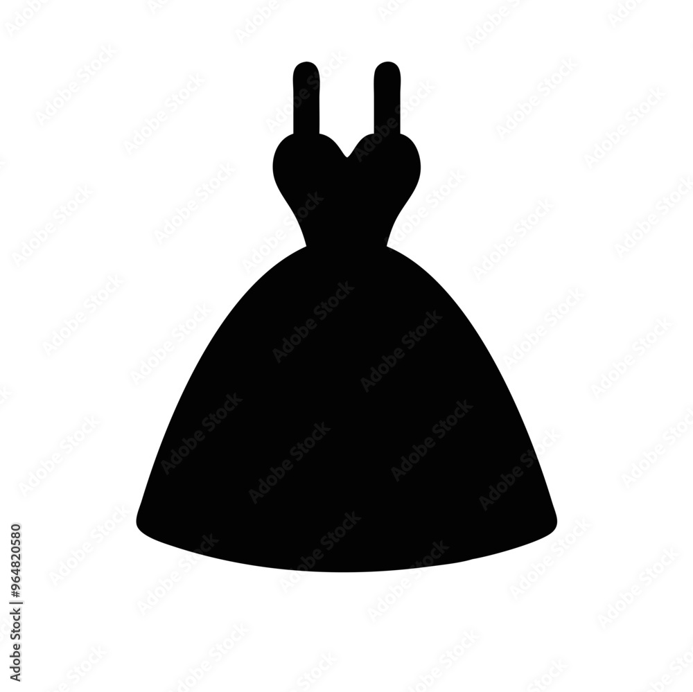 Simple black and white dress icon isolated on white background Simple black and white dress icon isolated on white background