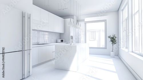 Wallpaper Mural Sophisticated Modern Kitchen Design with White Countertop and Chrome Fixtures Torontodigital.ca