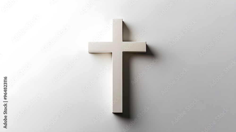 A clean and minimalistic stock photo featuring a simple cross placed against a pure white background. A clean and minimalistic stock photo featuring a simple cross placed against a pure white background.
