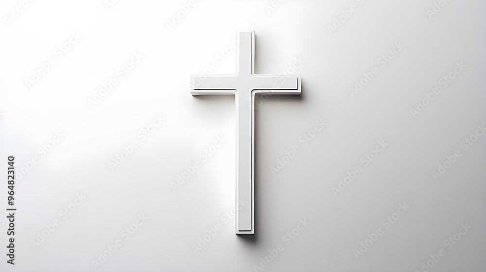 A clean and minimalistic stock photo featuring a simple cross placed against a pure white background. A clean and minimalistic stock photo featuring a simple cross placed against a pure white background.