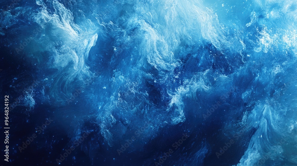 Fototapeta premium Vibrant Aqua Wave: Abstract Beauty in Mild Chaos Background
