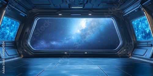 Fototapeta Naklejka Na Ścianę i Meble -  Futuristic space station interior with sleek technology