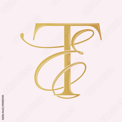 ET, TE, logo ET, Letter ET, monogram ET, vector, logo, Wedding Monogram Initials, Wedding Logo,Wedding Monogram, Logo Design