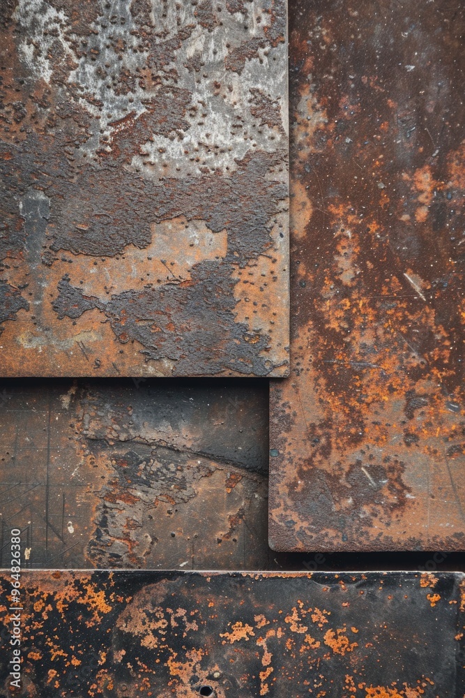 Close-up shot of a rusty metal surface with corrosion and wear