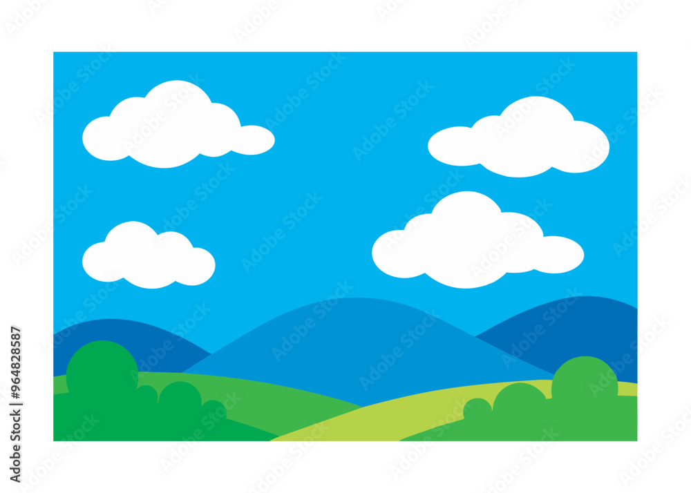 Beautiful Mountain Scenery Vector Illustration, High Quality Design Beautiful Mountain Scenery Vector Illustration, High Quality Design