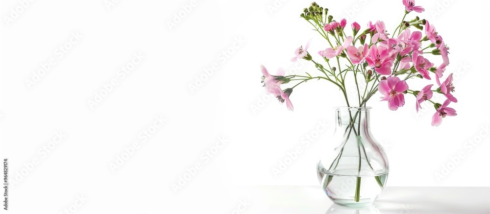 Decorative Glass Vase With Flowers On A White Background Decorative Glass Vase With Flowers On A White Background
