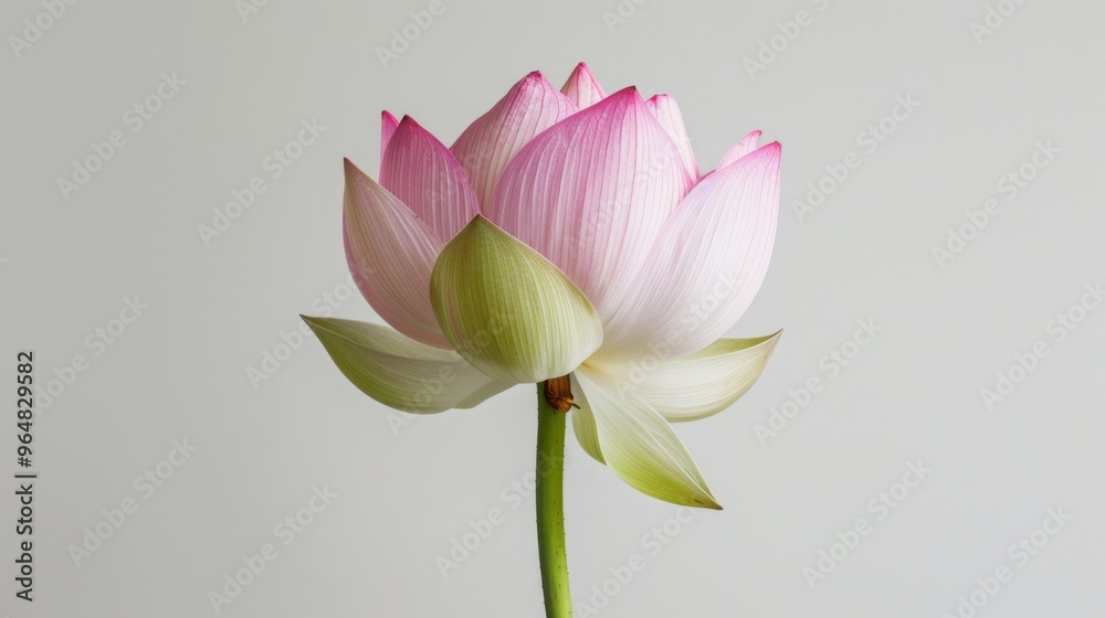 Blooming Lotus Flower Isolated on White Background Blooming Lotus Flower Isolated on White Background