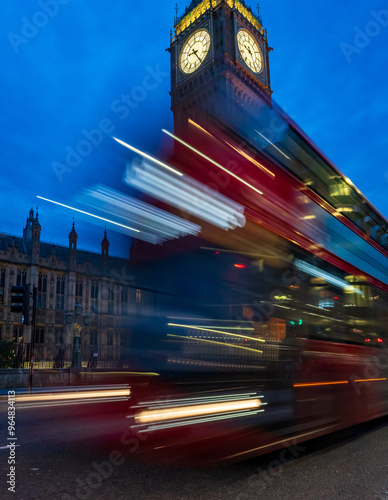 Big Ben and double decker bus photo