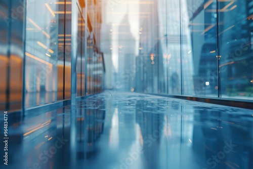 Wallpaper Mural A glimpse into a bustling metropolis through a transparent barrier, perfect for use in urban-themed designs and concepts Torontodigital.ca