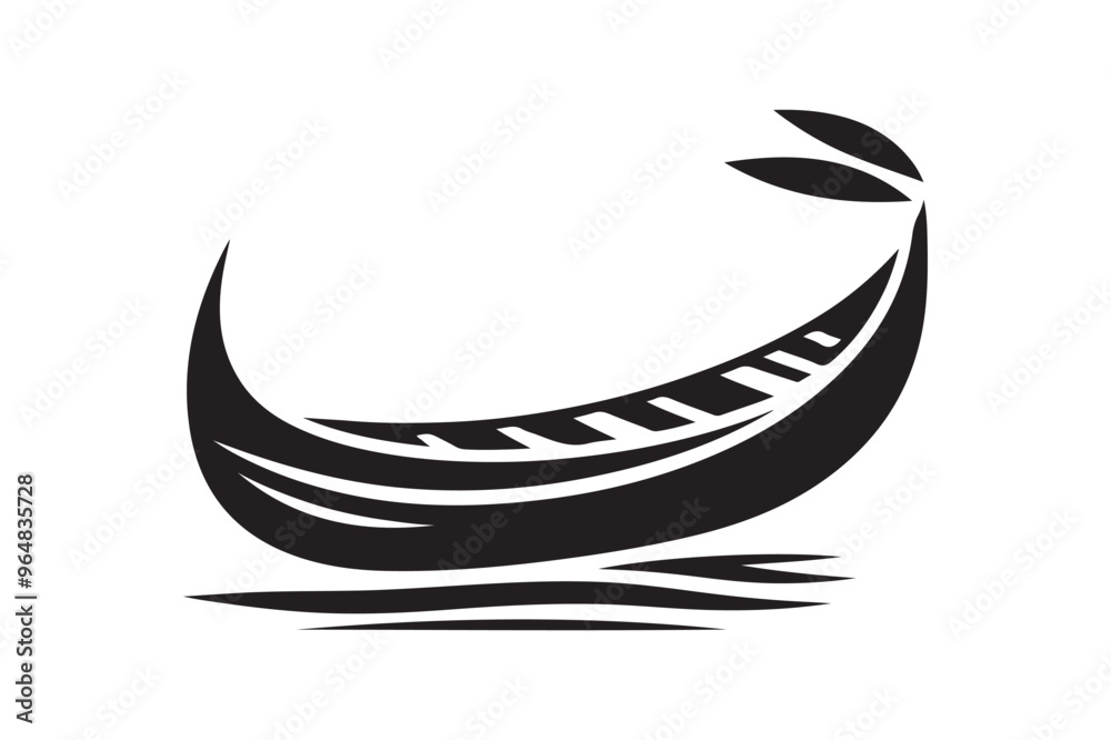 Banana Boat Silhouette Vector Art for Logos and Designs