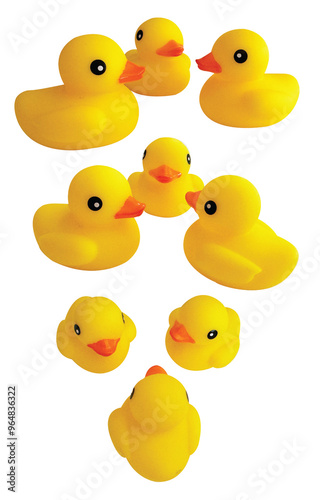 3 Yellow duckie, different angles, 黃色小鴨
