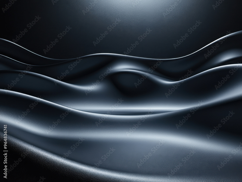 Abstract smooth black waves on dark background Abstract smooth black waves on dark background
