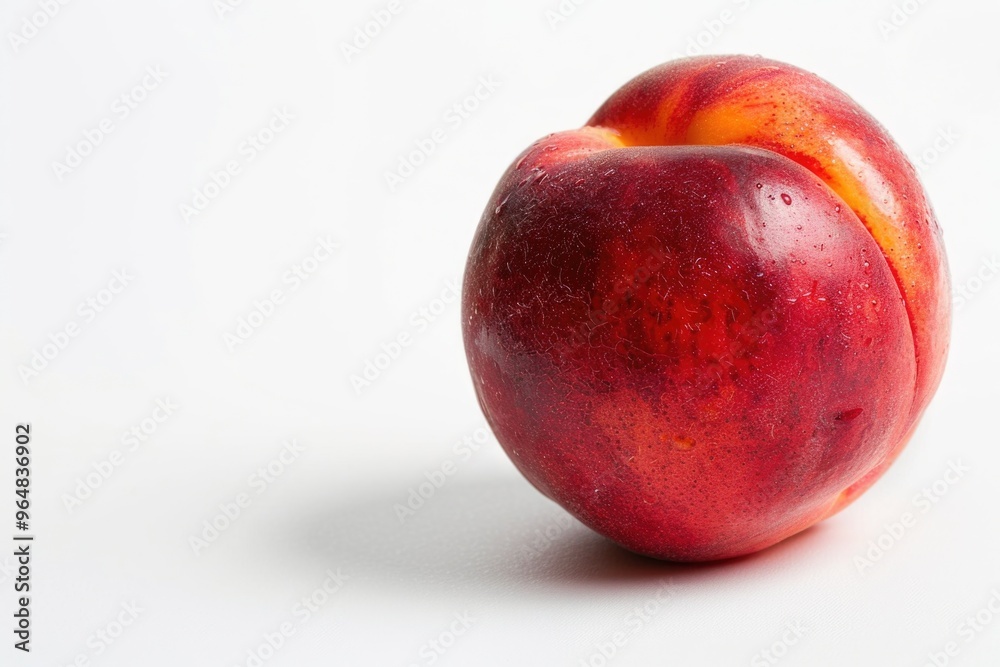 A single red apple sits on a white surface, perfect for food or still life photography A single red apple sits on a white surface, perfect for food or still life photography