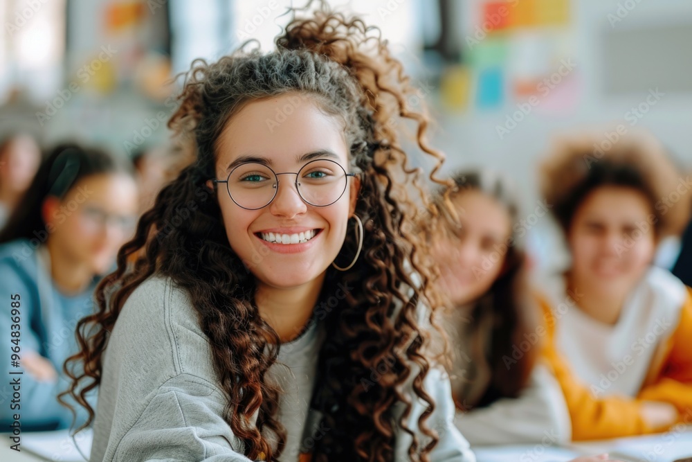 A woman with glasses leading a discussion with a group of students A woman with glasses leading a discussion with a group of students