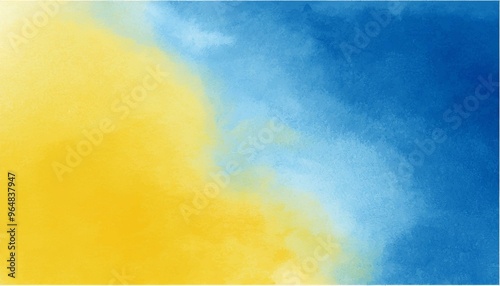 Blue and yellow watercolor vector texture background